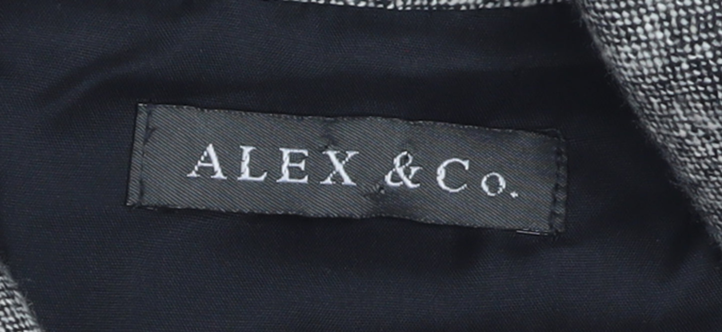 ALEX & Co Women Grey Wool Blend Sheath Dress UK 10 Workwear