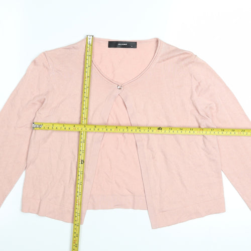 Hallhuber Women's Pink Cotton Cashmere Blend V-Neck Cardigan S