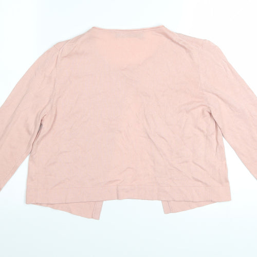 Hallhuber Women's Pink Cotton Cashmere Blend V-Neck Cardigan S