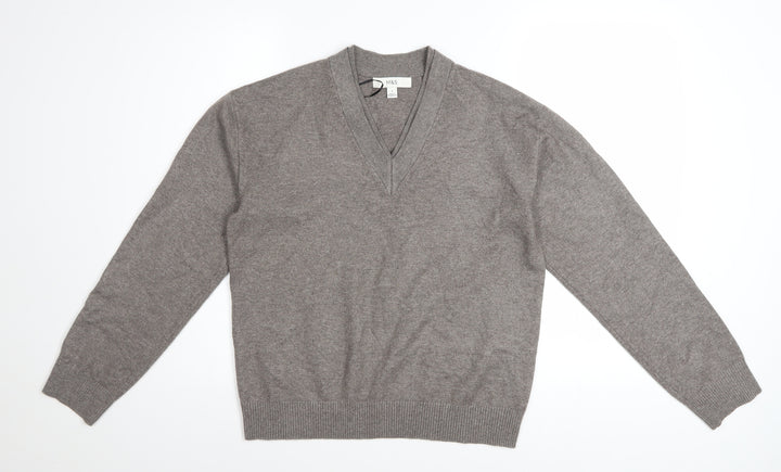 Marks and Spencer Women’s Grey V-Neck Pullover Jumper Small