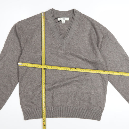 Marks and Spencer Women’s Grey V-Neck Pullover Jumper Small