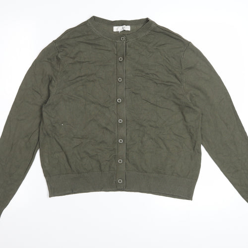 Marks and Spencer Women’s Green Cardigan Size 14 Crew Neck Knitwear