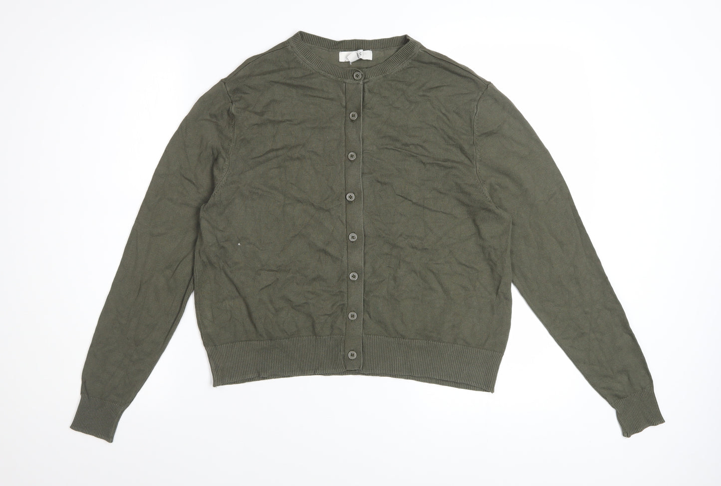 Marks and Spencer Women’s Green Cardigan Size 14 Crew Neck Knitwear