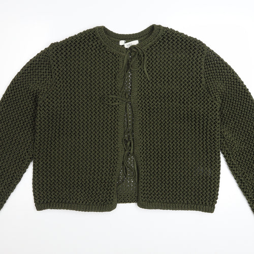 Marks and Spencer Womens Green Knit Tie Front Cardigan Size L