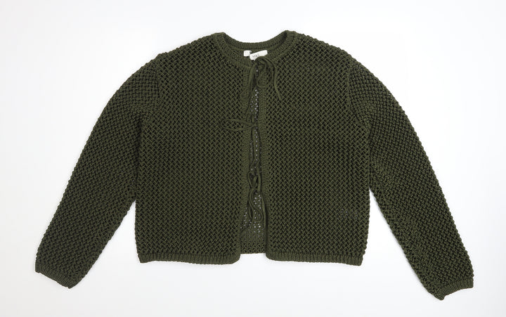 Marks and Spencer Womens Green Knit Tie Front Cardigan Size L