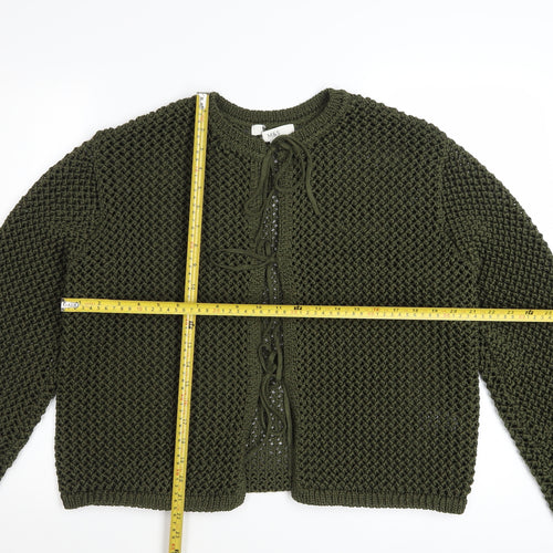 Marks and Spencer Womens Green Knit Tie Front Cardigan Size L