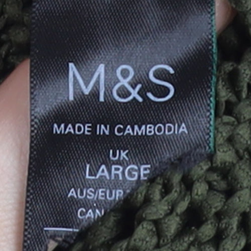 Marks and Spencer Womens Green Knit Tie Front Cardigan Size L