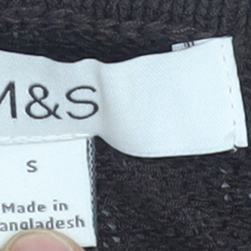 Marks and Spencer Women Brown Knit Cardigan Size S Crew Neck