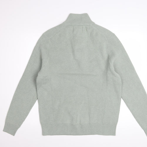 Marks and Spencer Men’s Green Half Zip High Neck Jumper Size M
