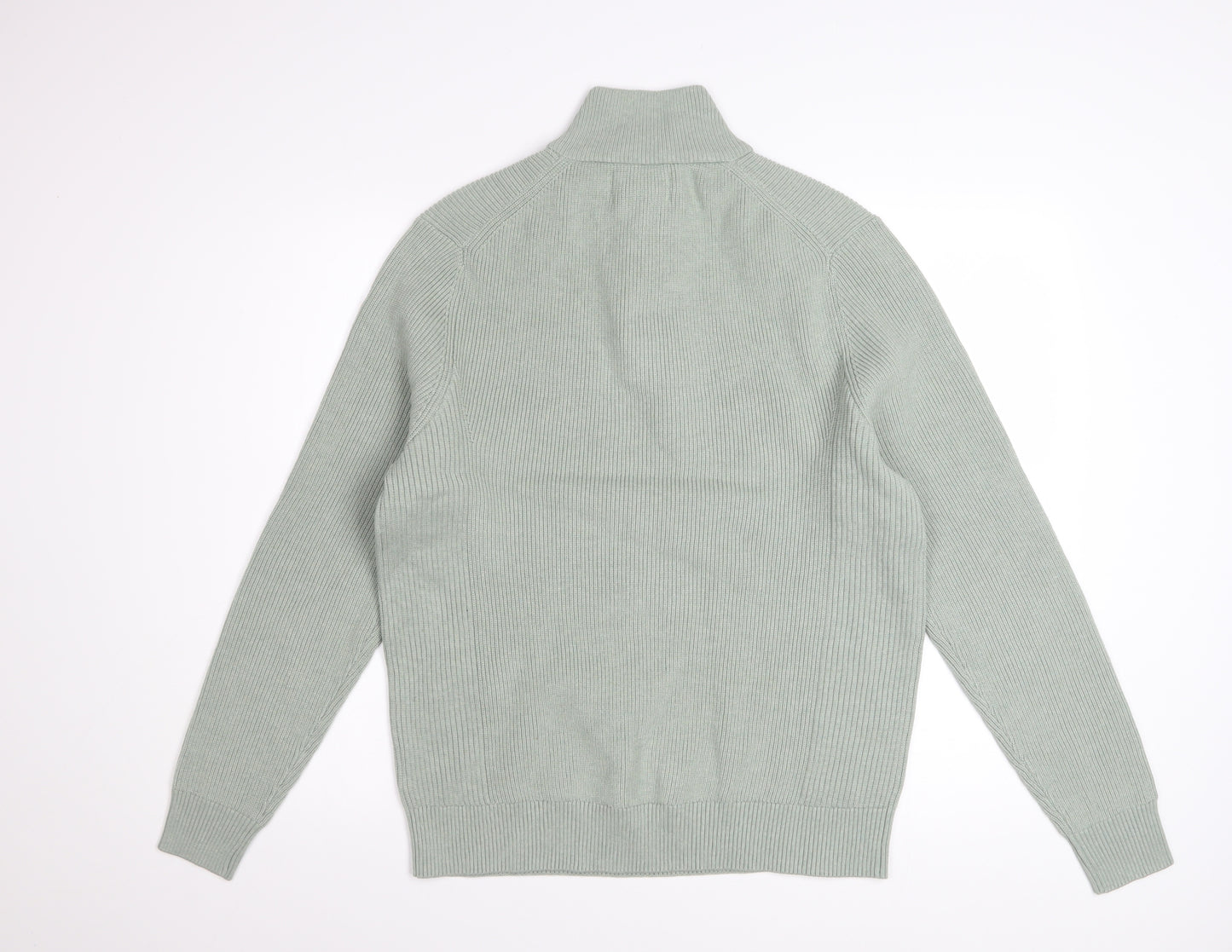 Marks and Spencer Men’s Green Half Zip High Neck Jumper Size M