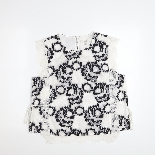 Marks and Spencer Women's Black White Lace Floral Blouse Size 16