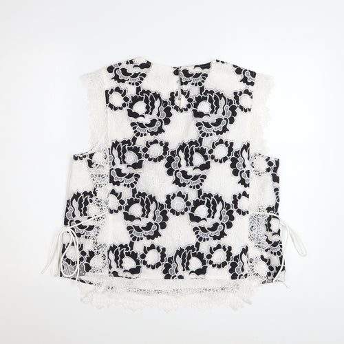 Marks and Spencer Women's Black White Lace Floral Blouse Size 16