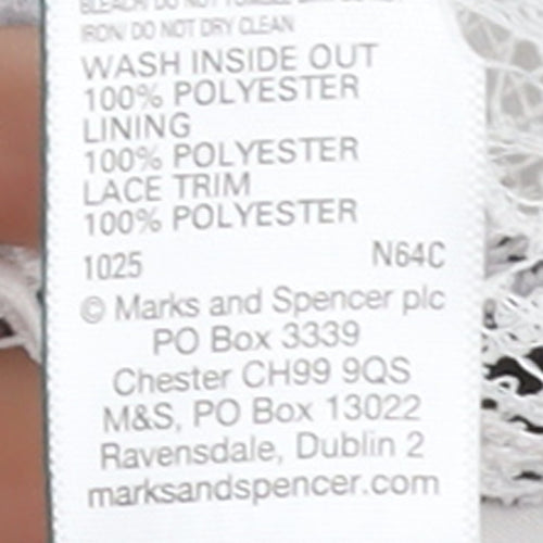 Marks and Spencer Women's Black White Lace Floral Blouse Size 16