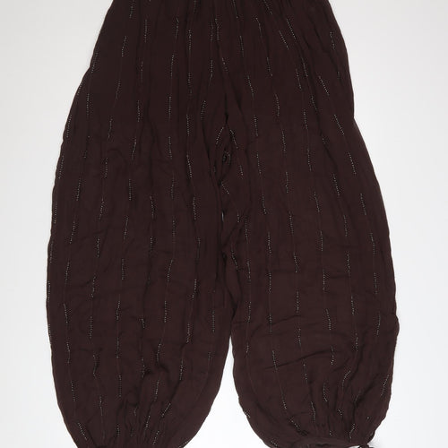 Marks and Spencer Womens Brown Size 8 Harem Trousers Viscose Regular