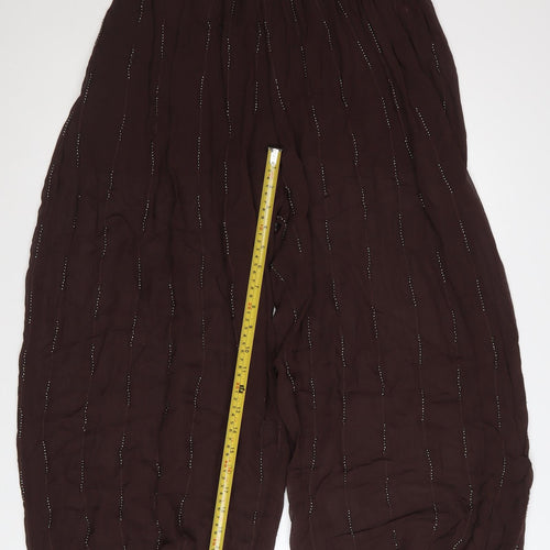 Marks and Spencer Womens Brown Size 8 Harem Trousers Viscose Regular
