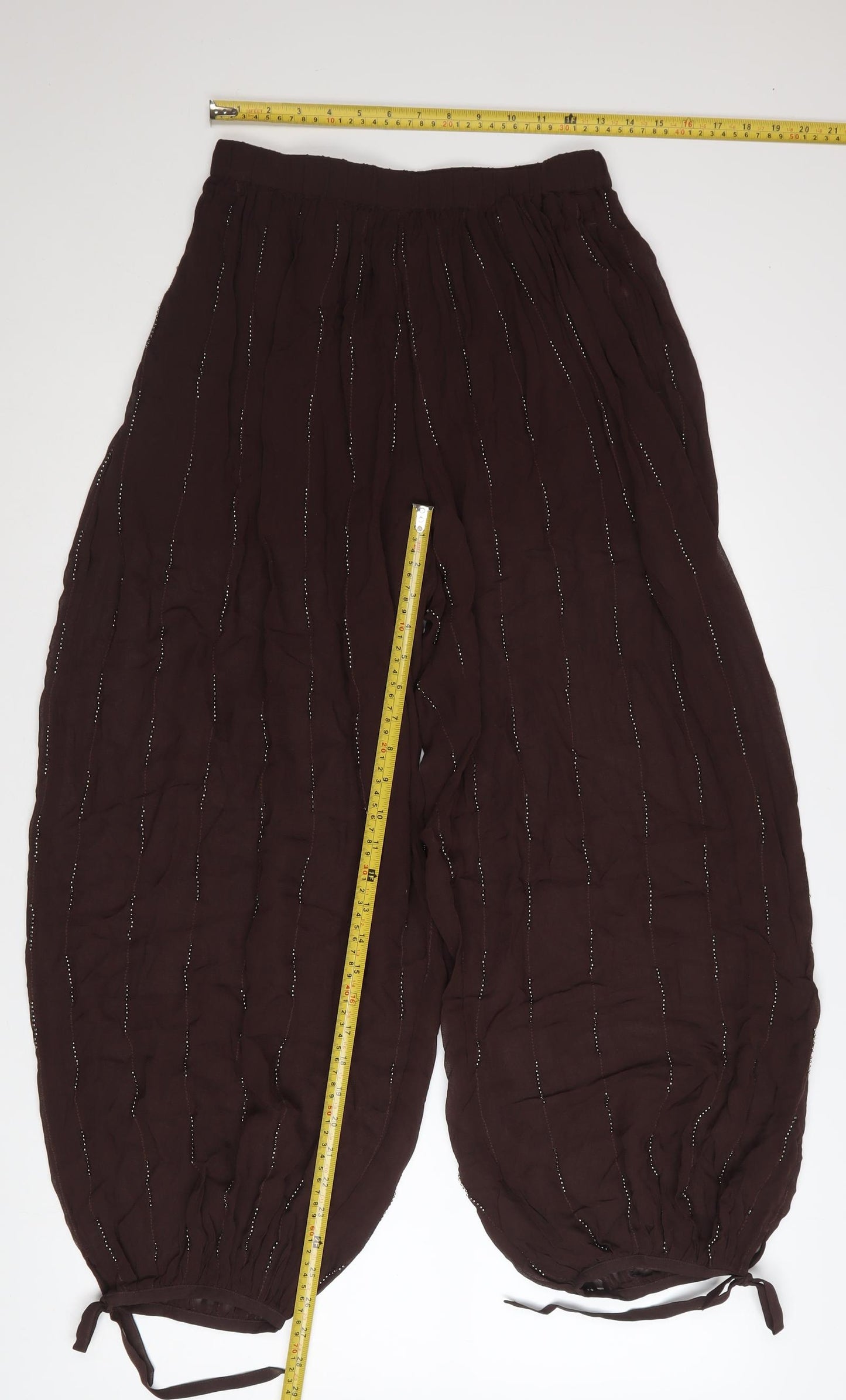 Marks and Spencer Womens Brown Size 8 Harem Trousers Viscose Regular