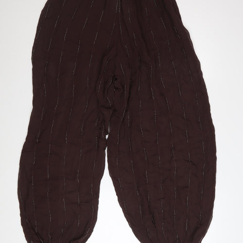 Marks and Spencer Womens Brown Size 8 Harem Trousers Viscose Regular