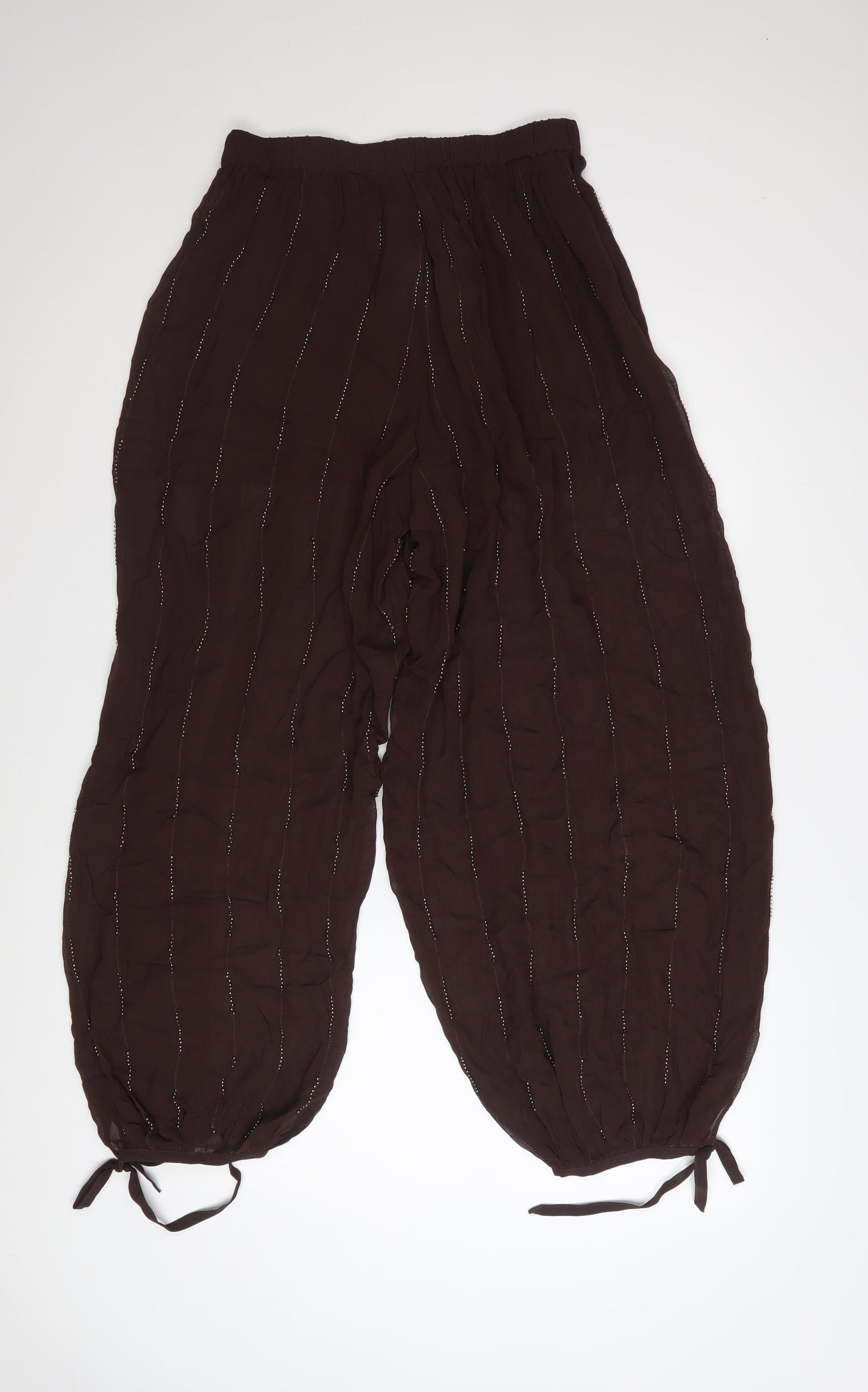 Marks and Spencer Womens Brown Size 8 Harem Trousers Viscose Regular