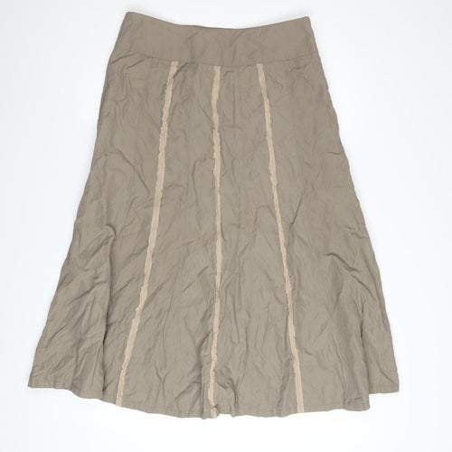 Marie Lund Women’s Beige A-Line Skirt Size 12 Polyamide Cotton Blend