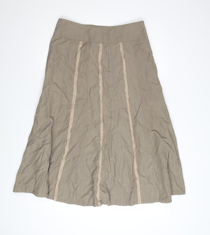 Marie Lund Women’s Beige A-Line Skirt Size 12 Polyamide Cotton Blend