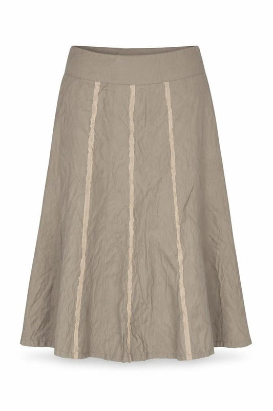 Front view of Marie Lund Women’s Beige A-Line Skirt, size UK 12, Polyamide Cotton Blend