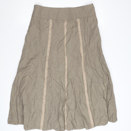Marie Lund Women’s Beige A-Line Skirt Size 12 Polyamide Cotton Blend