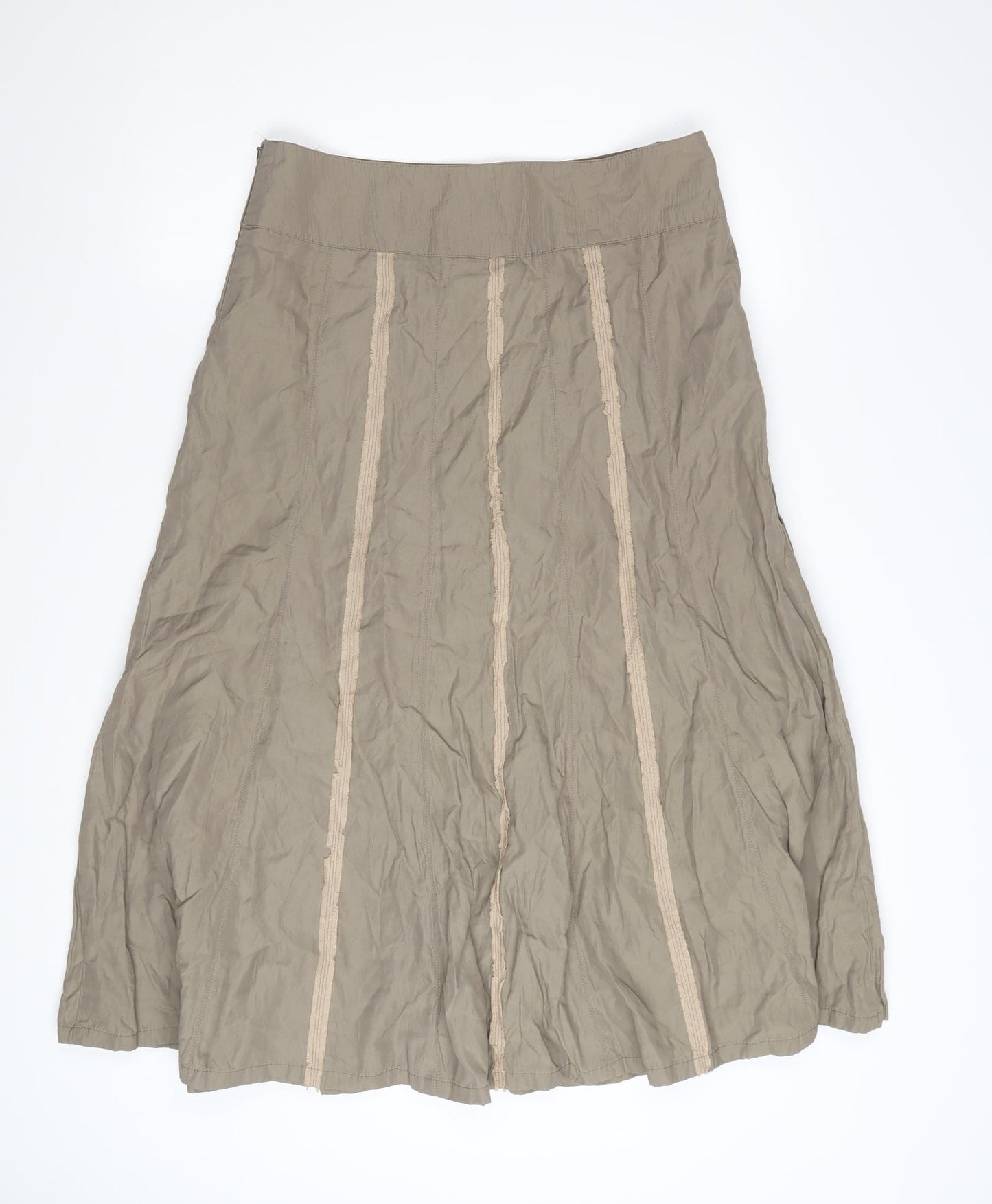 Marie Lund Women’s Beige A-Line Skirt Size 12 Polyamide Cotton Blend