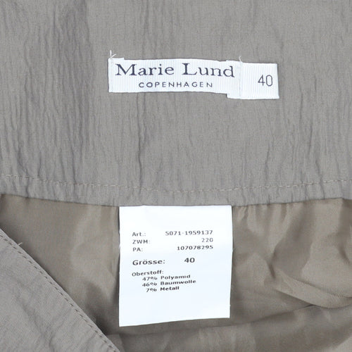 Marie Lund Women’s Beige A-Line Skirt Size 12 Polyamide Cotton Blend