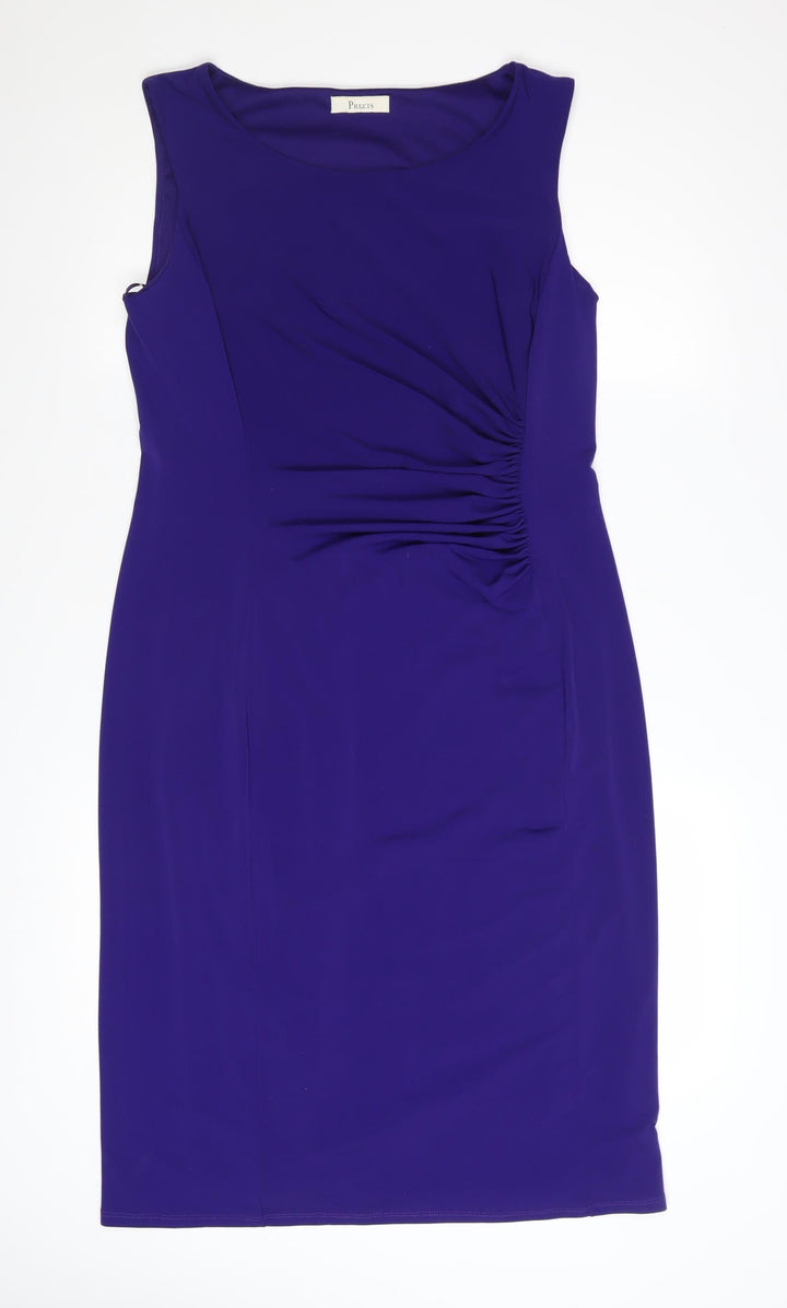 Precis Women Purple Size 14 Sleeveless Sheath Knee Length Dress