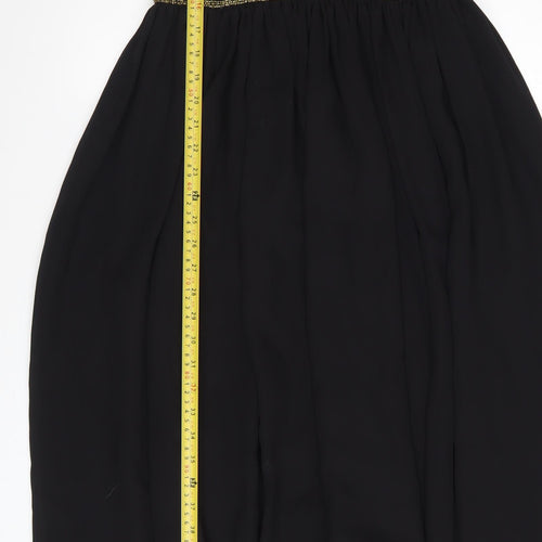 Virgos Lounge Women's Black Size 8 Beaded A-Line Maxi Dress