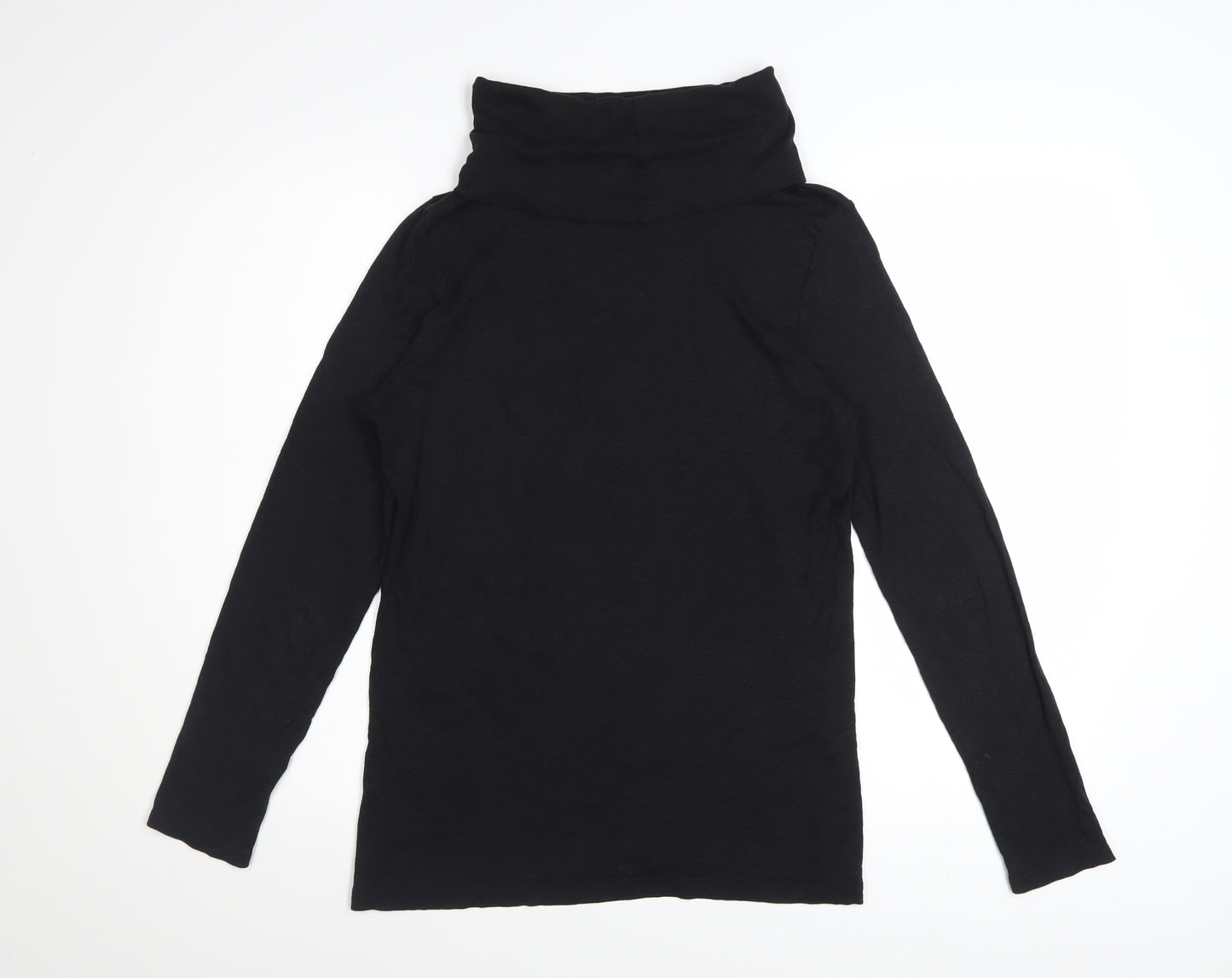 Cynthia Rowley Women’s Black Roll Neck Long Sleeve Jersey Top Size L