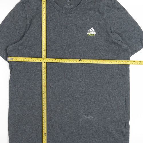 Adidas Men's Grey AEROREADY Graphic Print Cotton T-Shirt Size M