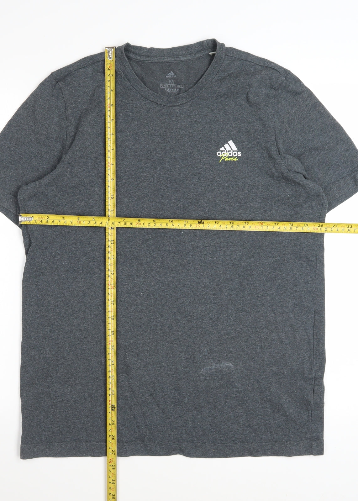 Adidas Men's Grey AEROREADY Graphic Print Cotton T-Shirt Size M