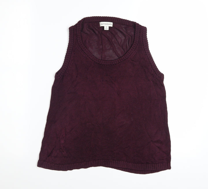 Marks and Spencer Autograph Women's Purple Knit Tank Top M