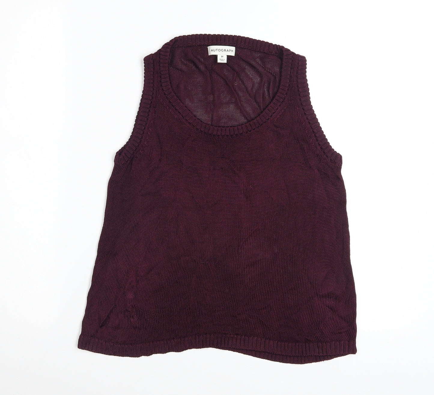 Marks and Spencer Autograph Women's Purple Knit Tank Top M