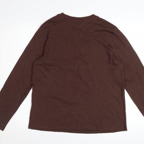 Marks and Spencer Women’s Brown Long Sleeve Cotton T-Shirt Size 12