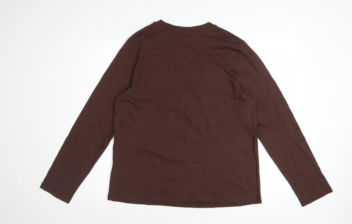 Marks and Spencer Women’s Brown Long Sleeve Cotton T-Shirt Size 12