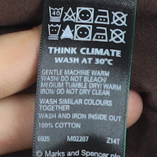 Marks and Spencer Women’s Brown Long Sleeve Cotton T-Shirt Size 12