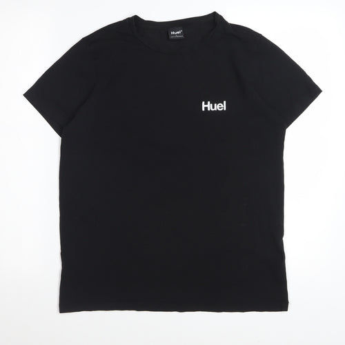 Huel Men's Black Crew Neck Cotton Blend T-Shirt Size L