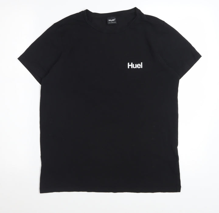 Huel Men's Black Crew Neck Cotton Blend T-Shirt Size L