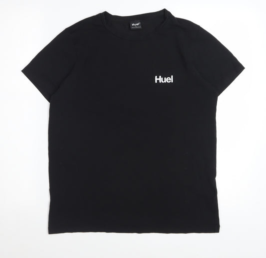 Huel Men's Black Crew Neck Cotton Blend T-Shirt Size L
