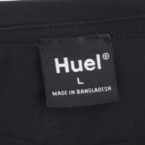 Huel Men's Black Crew Neck Cotton Blend T-Shirt Size L