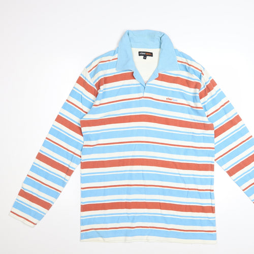 Clarion Men's Multicoloured XL Striped Long Sleeve Polo Shirt