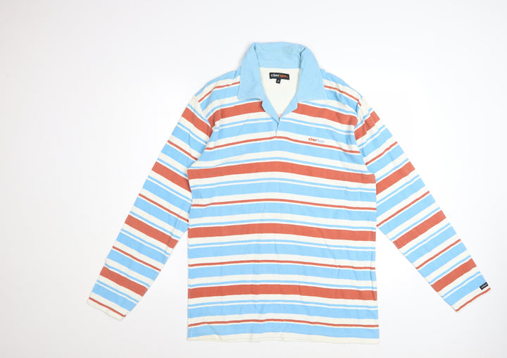 Clarion Men's Multicoloured XL Striped Long Sleeve Polo Shirt