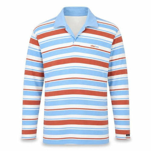 Clarion Men's Multicoloured XL Striped Long Sleeve Polo Shirt