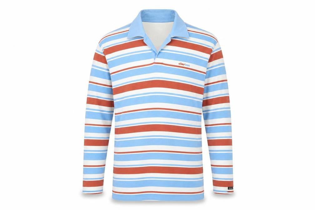 Clarion Men's Multicoloured XL Striped Long Sleeve Polo Shirt