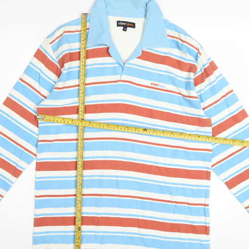 Clarion Men's Multicoloured XL Striped Long Sleeve Polo Shirt