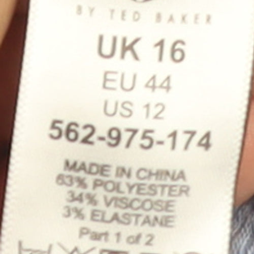 Ted Baker Women’s Blue Logo Pullover Sweatshirt Size 16