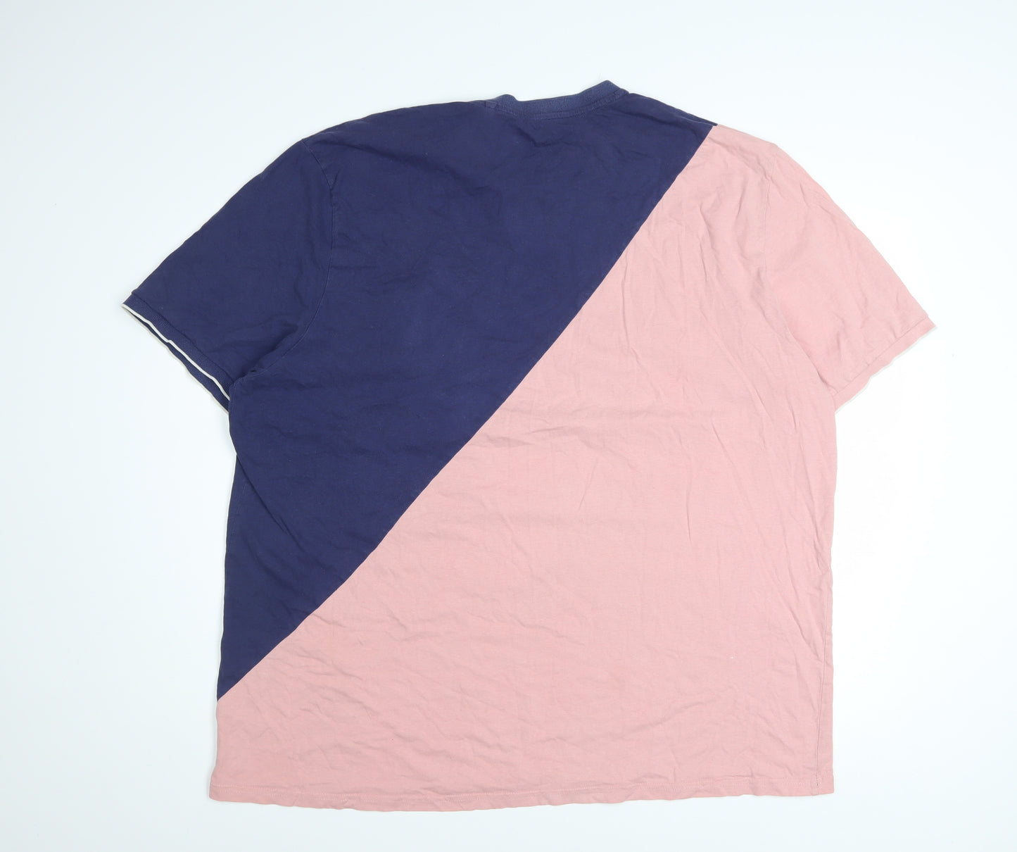 Next Men’s Multicoloured 3XL Colourblock Cotton Crew Neck T-Shirt