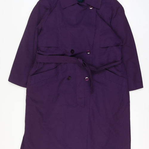 V.I.Petites Women's Purple Belted Trench Coat Size 10 Petite